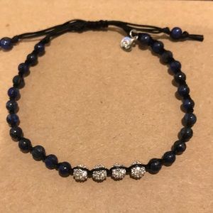 Tai braided navy and ball crystal cord bra…